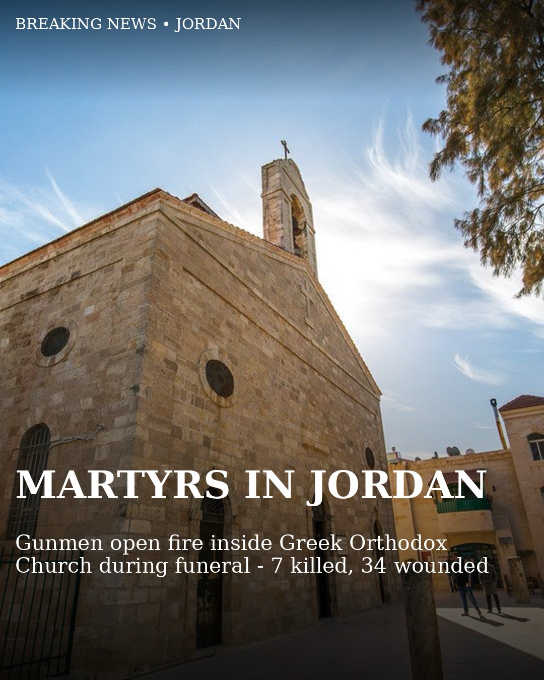 Gunmen Attack Jordanian Orthodox Church During Funeral, Seven Killed