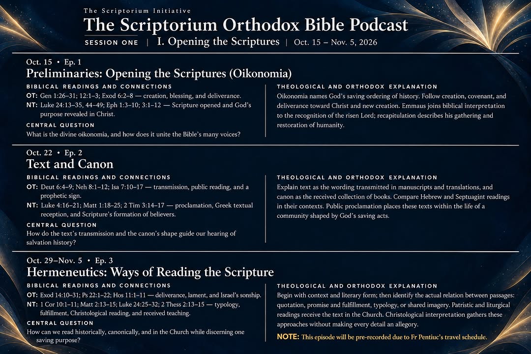 Opening the Scriptures: Orthodox Bible Study with Dean Pentiuc at Holy Cross